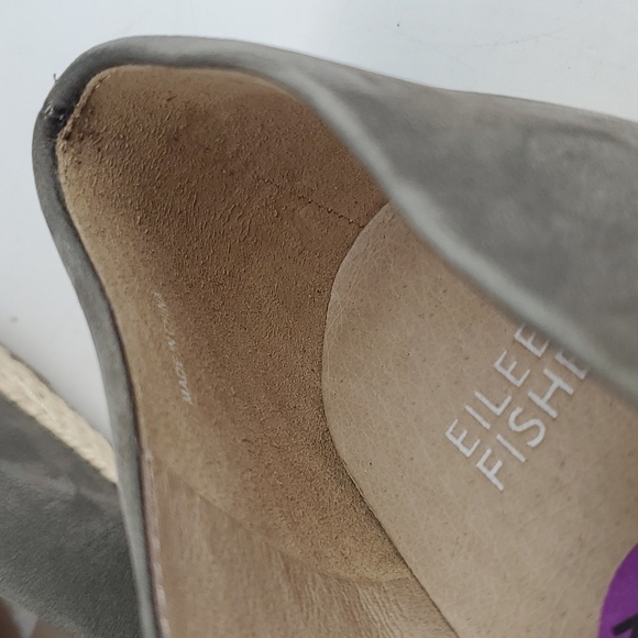 Eileen Fisher Tour Nubuck Espadrille Flat Graphite Size 6.5 - Picture 10 of 11
